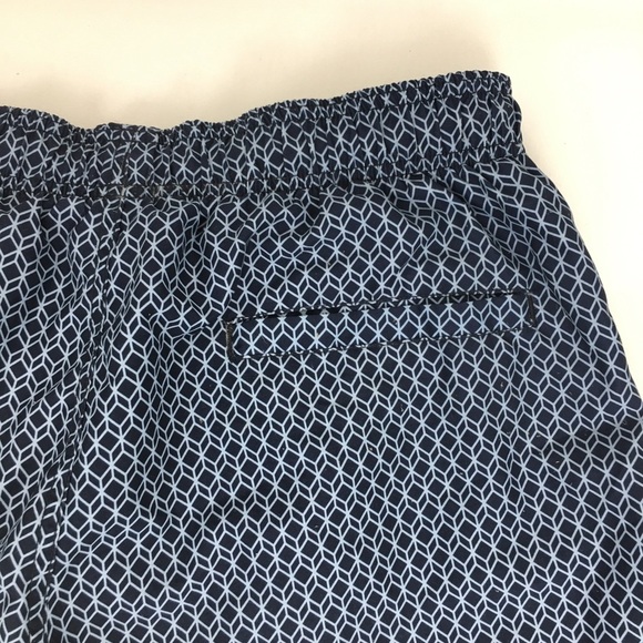 H&M Mens Blue Swim Trunks/Shorts Mesh Lining Pink Drawstring Pool Beach Vacation - Picture 7 of 8